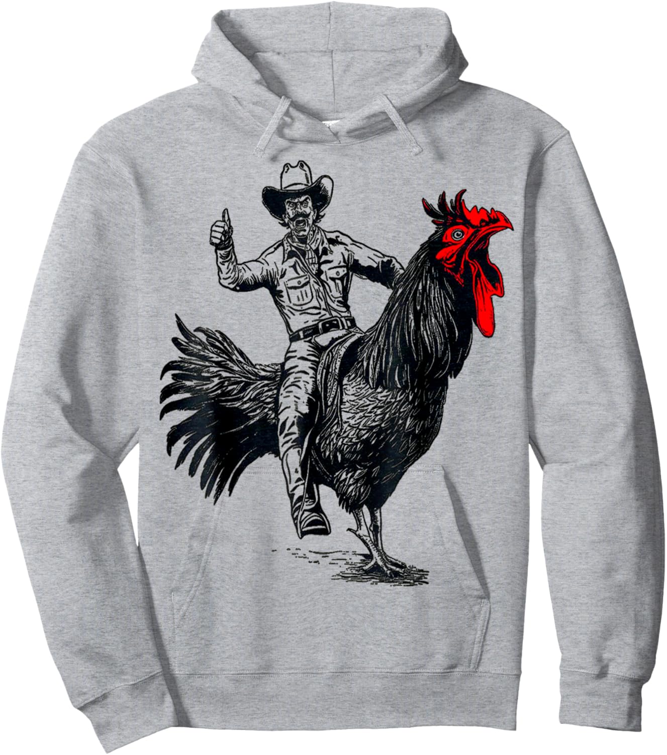 funny design Bachelorette Party cool Cowboy Riding Chicken Hoodie - Hoodie | Ash