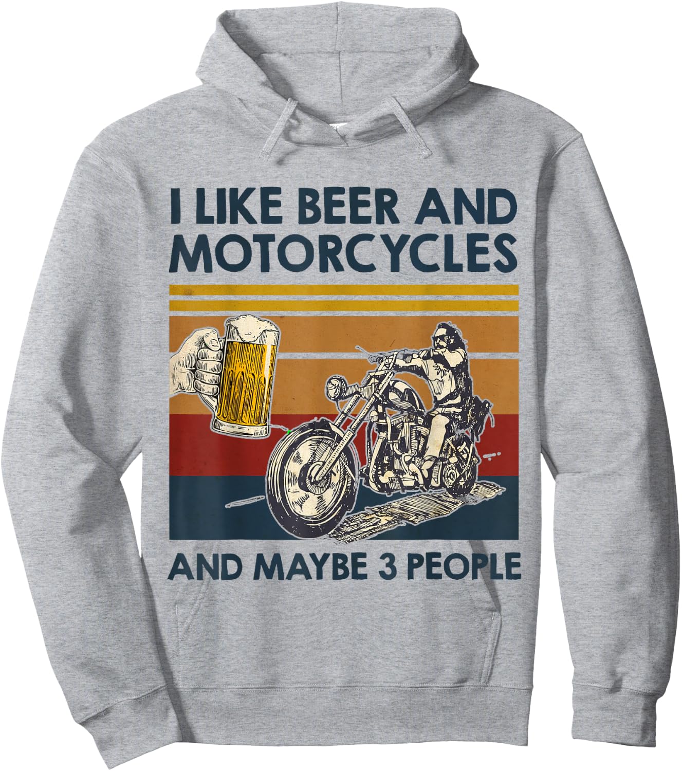 I Like Beer And Motorcycles And Maybe 3 People Bike Lover Hoodie - Hoodie | Ash