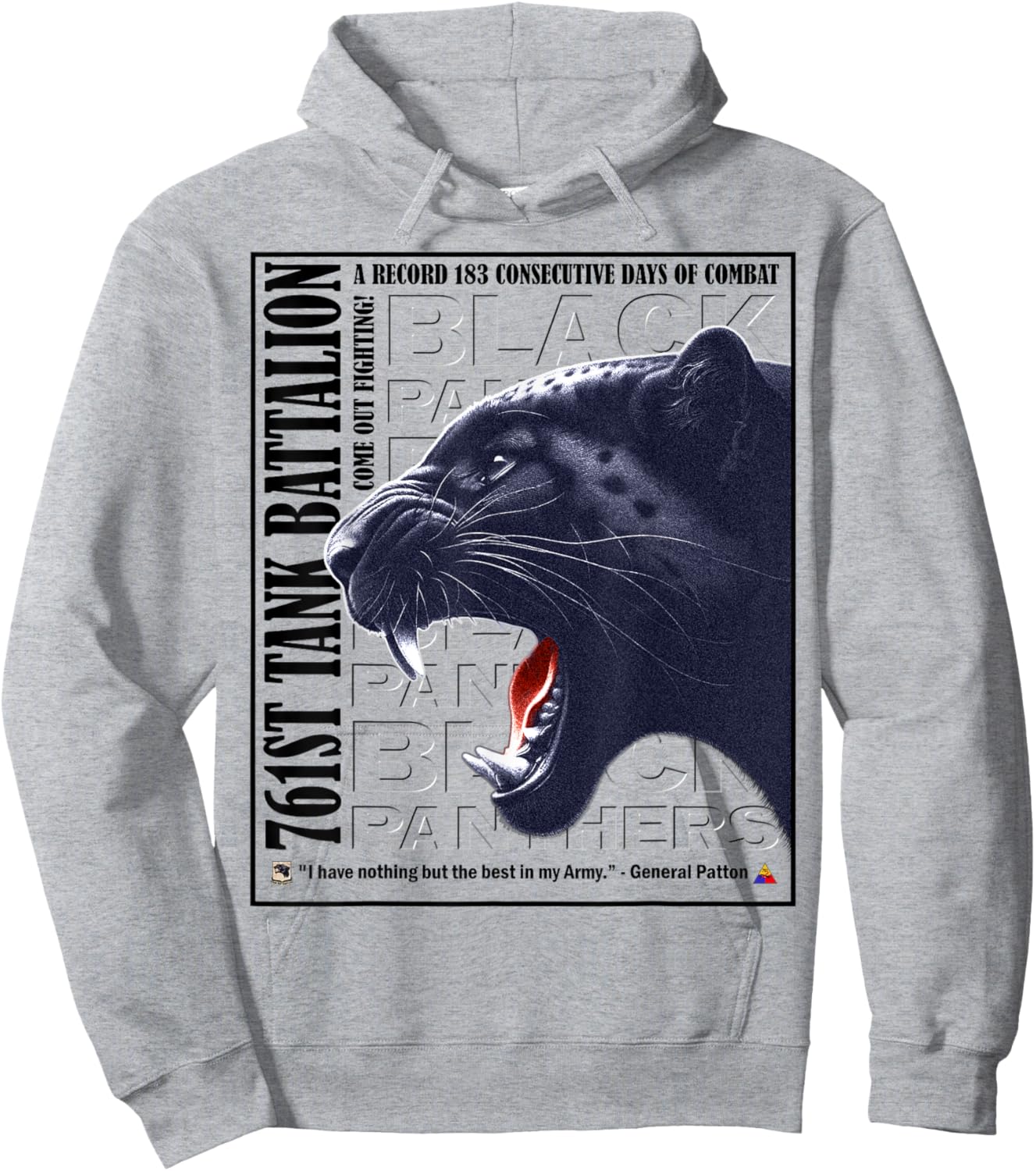 761st Tank Battalion WWII Black Panthers Recognition Hoodie - Hoodie | Ash