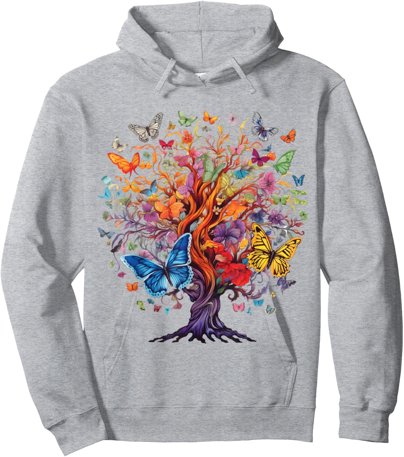 butterfly shirt with flowers, fashion , Gift Hoodie - Hoodie | Ash