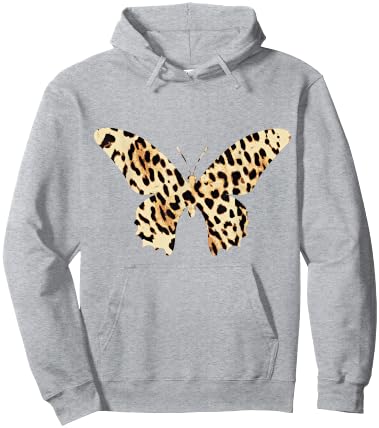 Cheetah Leopard Animal Print Butterfly Hoodie - Hoodie | Ash