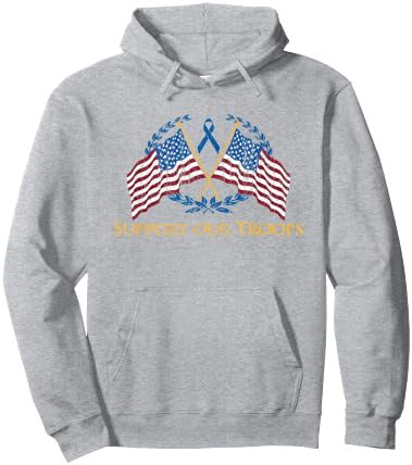 Support Our Troops Army United States Military Red Hoodie - Hoodie | Ash