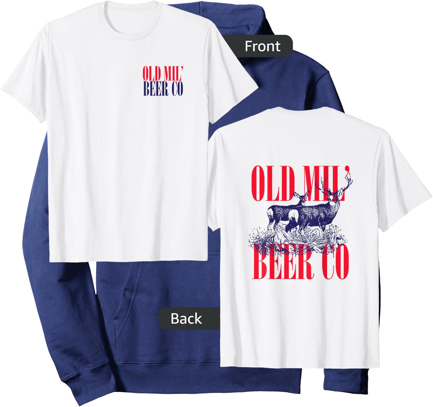 Old Milwaukee Beer Co Deer Hoodie - Hoodie | Navy