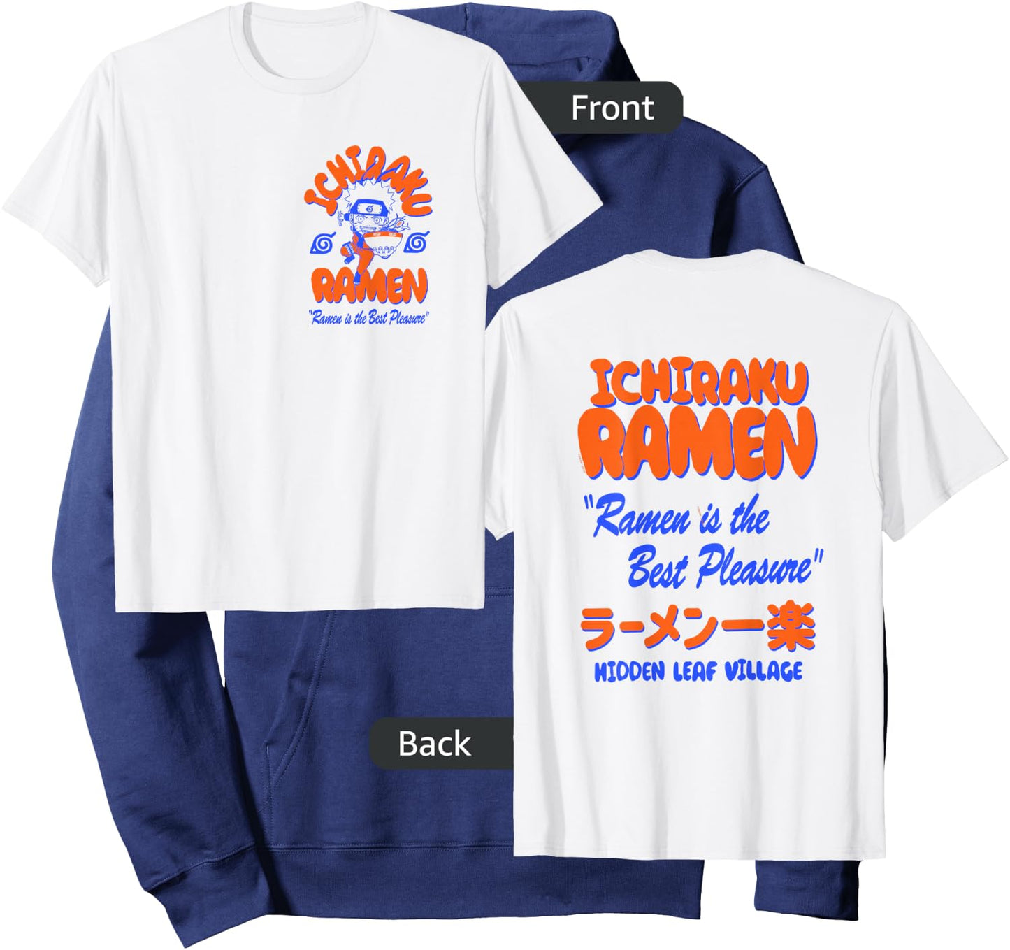 Naruto Shippuden Ichiraku Ramen Front Back Anime Hoodie - Hoodie | Navy