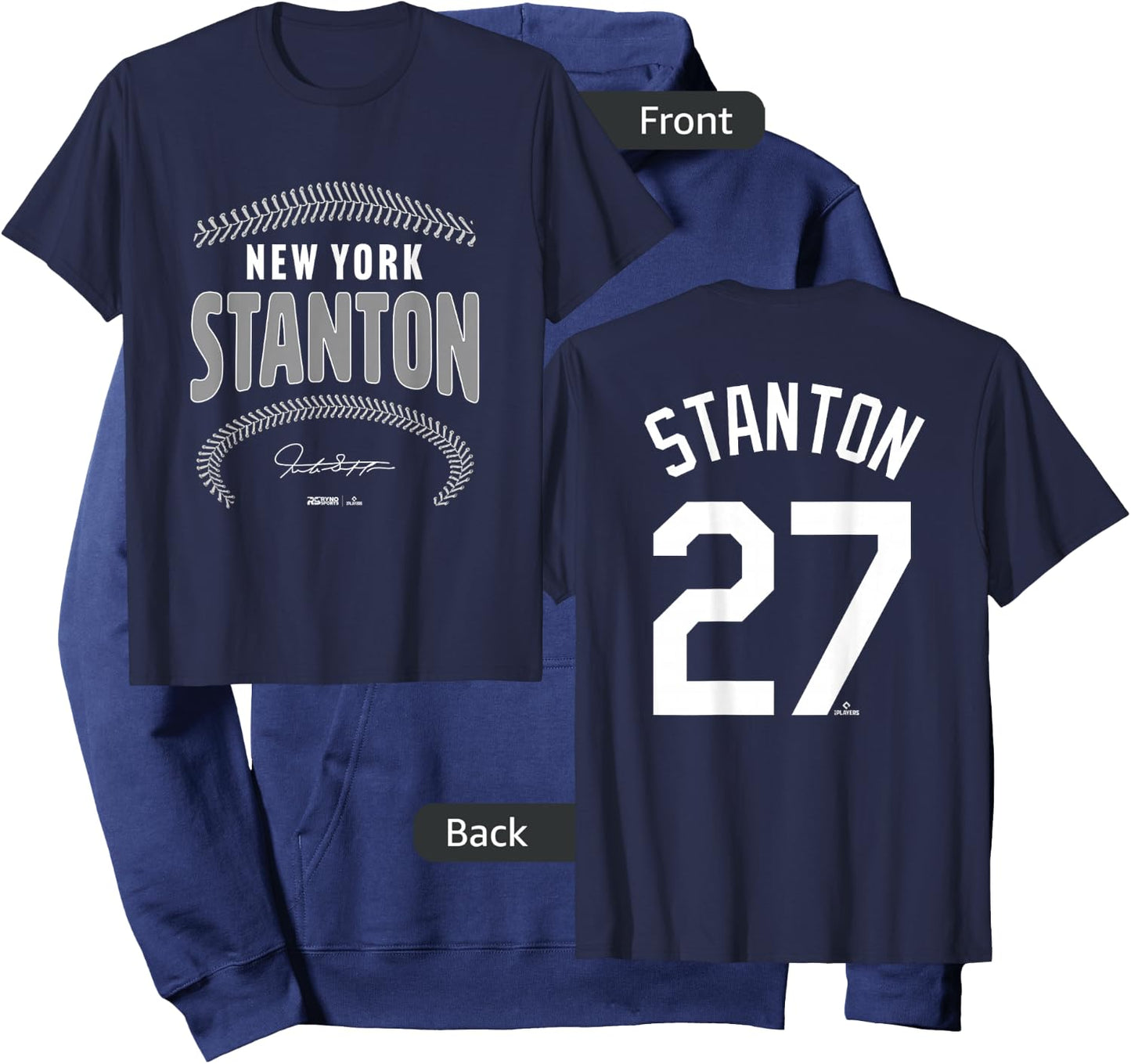 Giancarlo Stanton New York Name & Number (Front & Back) Hoodie - Hoodie | Navy