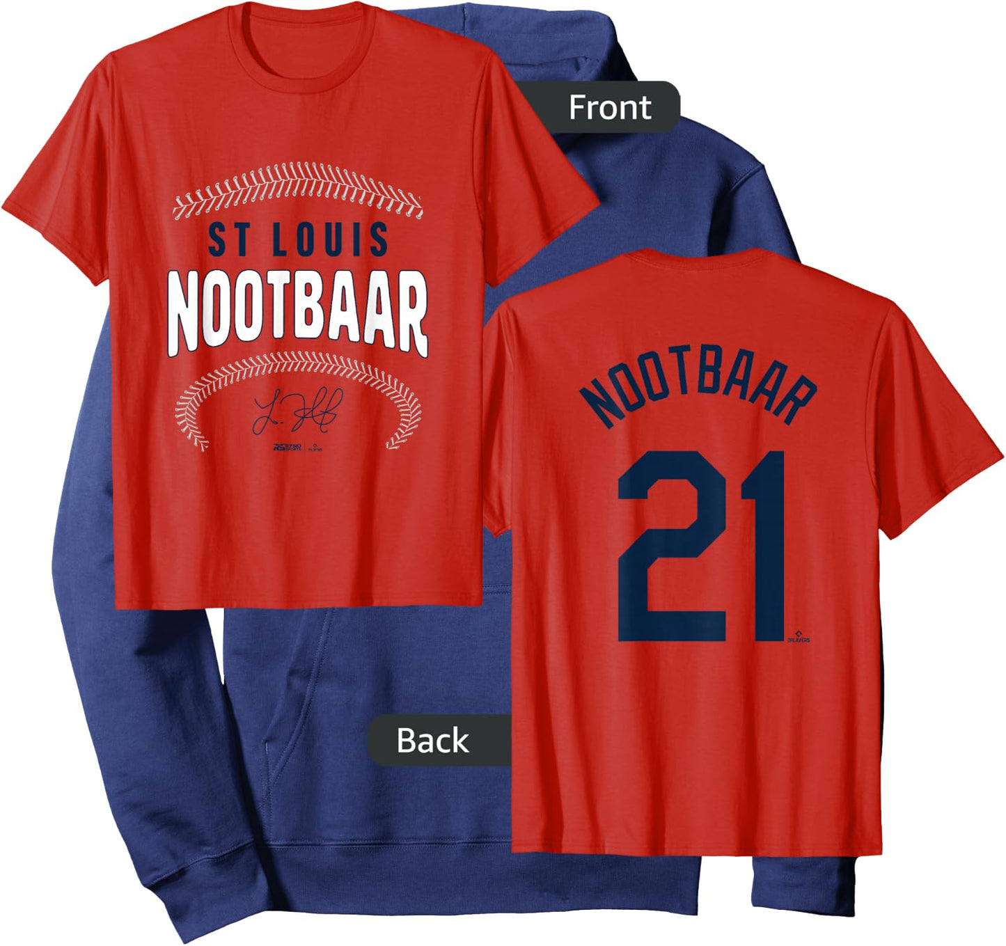 Lars Nootbaar St. Louis Baseball Name & Number (Front&Back) Hoodie - Hoodie | Navy