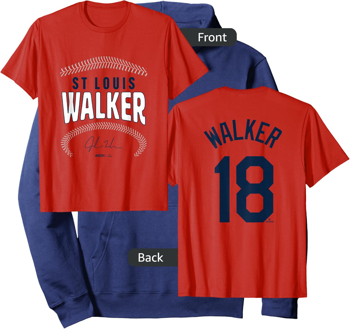Jordan Walker St. Louis Baseball Name & Number (Front&Back) Hoodie - Hoodie | Navy