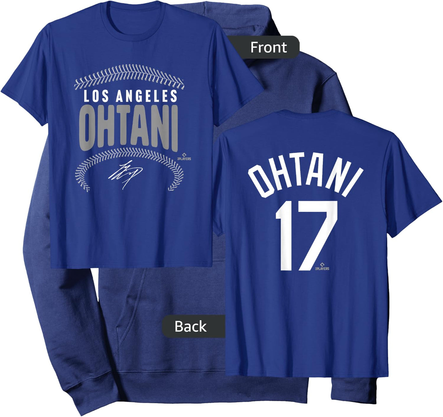 Shohei Ohtani Los Angeles Name & Number (Front & Back) MLBPA Hoodie - Hoodie | Navy