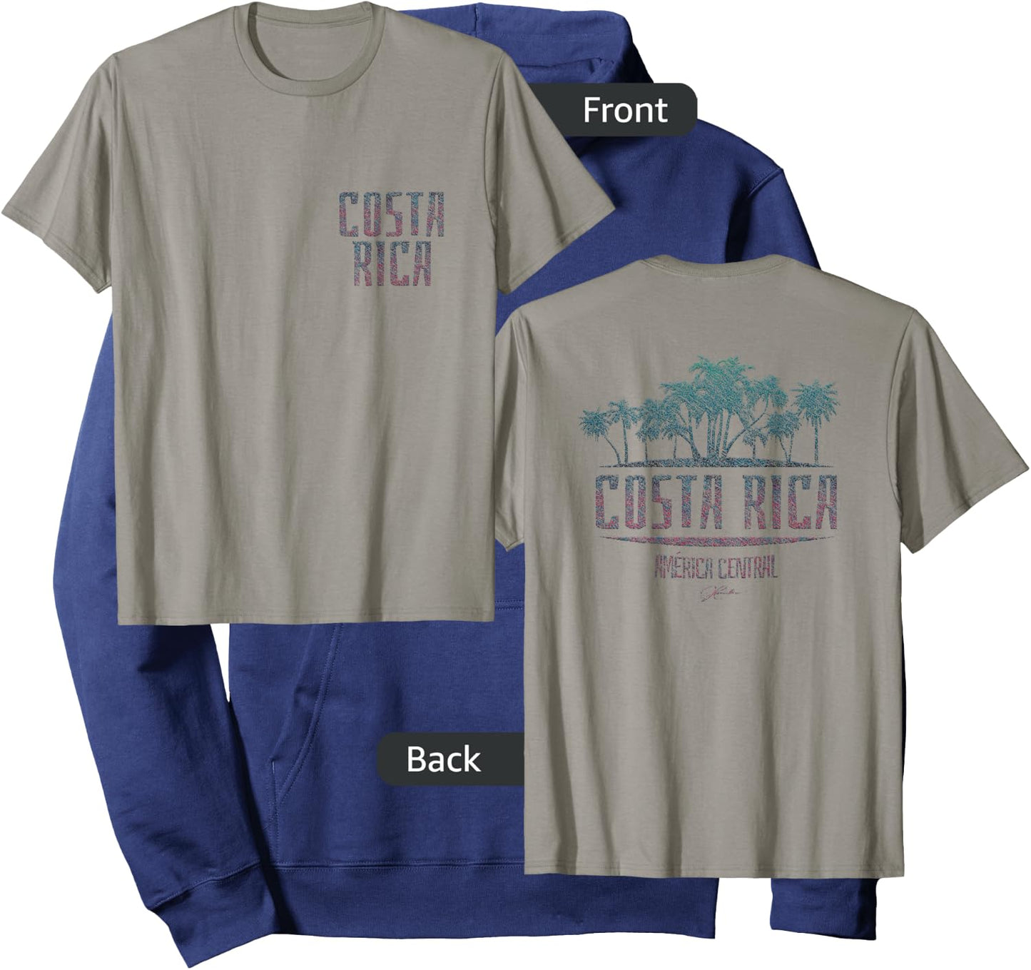 JCombs: Costa Rica Palm Trees on Beach (Two-Sided) Hoodie - Hoodie | Navy