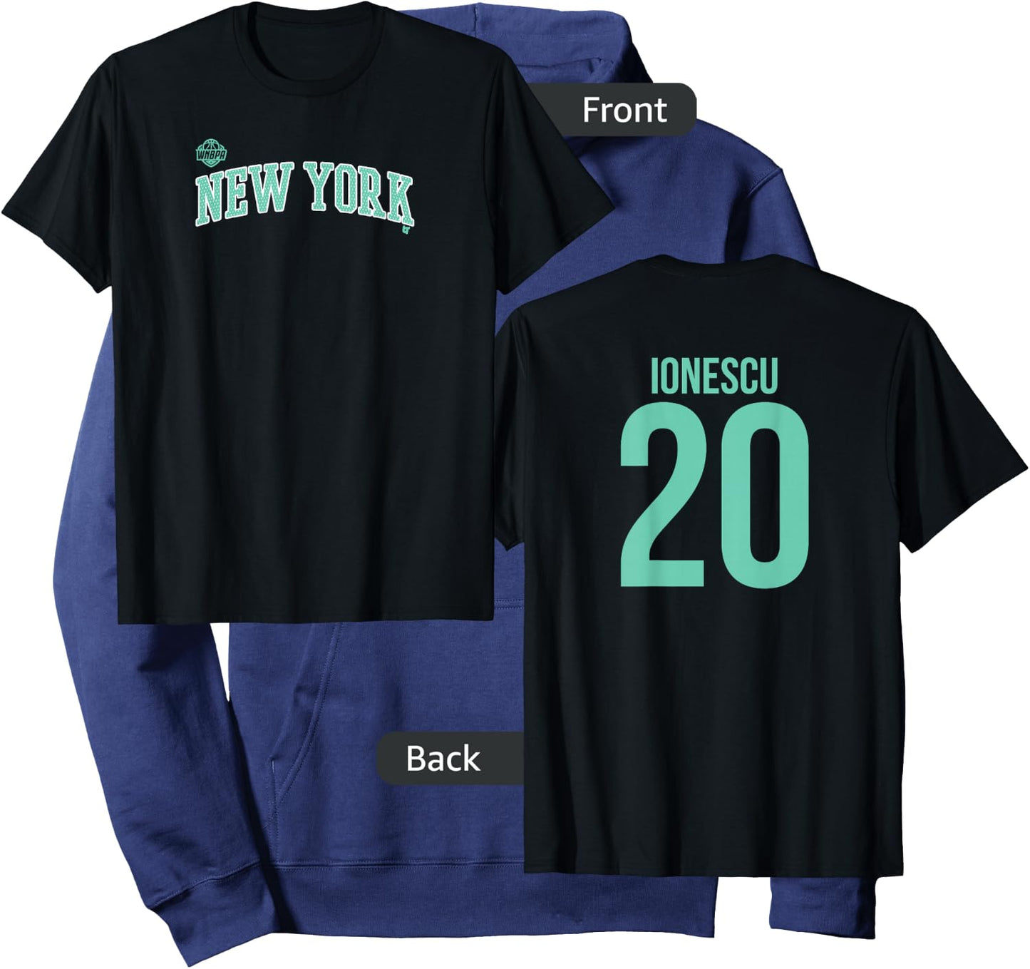 Sabrina Ionescu #20 - Number on Back - New York Basketball Hoodie - Hoodie | Navy