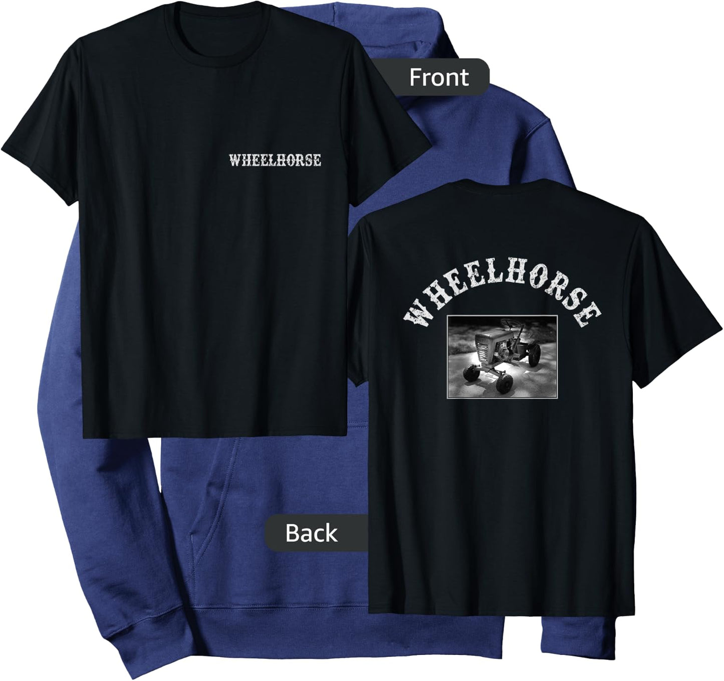 Wheelhorse Brand -Adults Band , Black, Small, Short Sleeve, Classic Fit, Cotton 100% Polyester 0% Hoodie - Hoodie | Navy