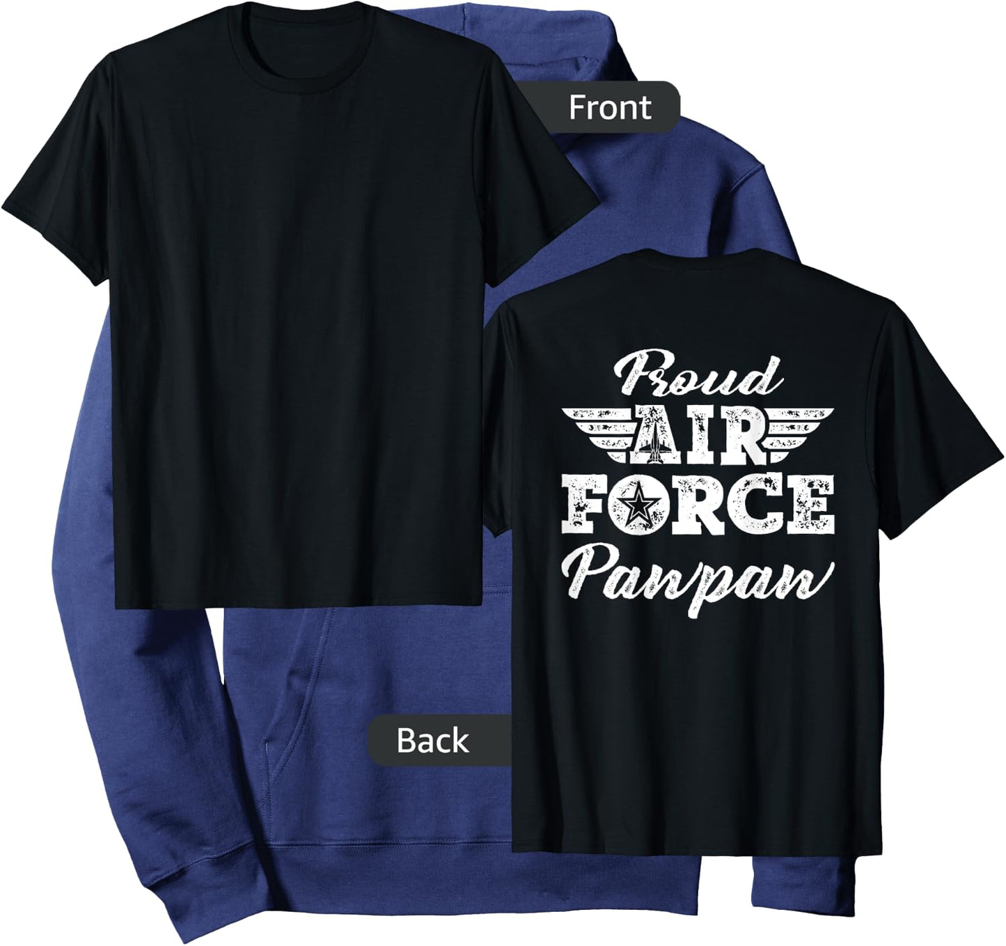Proud US Air Force Pawpaw Pride Military Family Grandpa Gift Hoodie - Hoodie | Navy