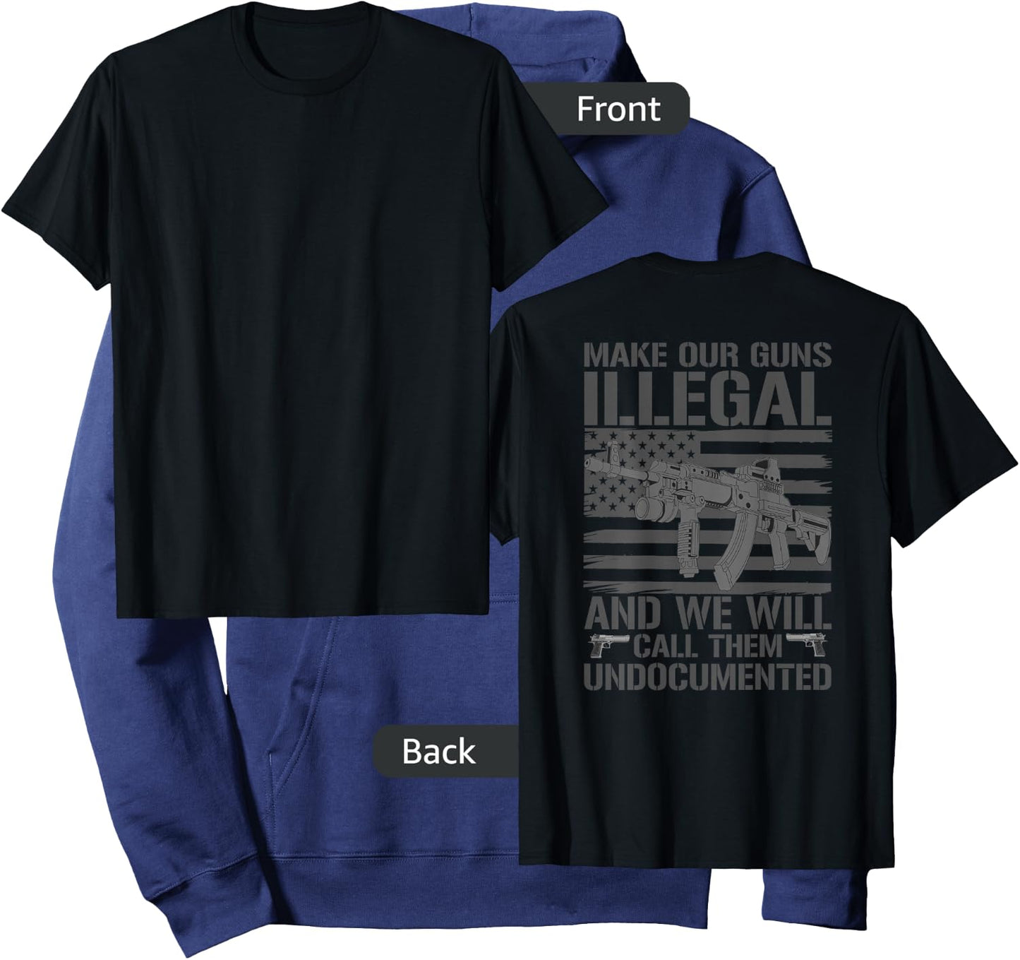 Funny Gun Owner 2nd Amendment Humor Saying (on back) Hoodie - Hoodie | Navy