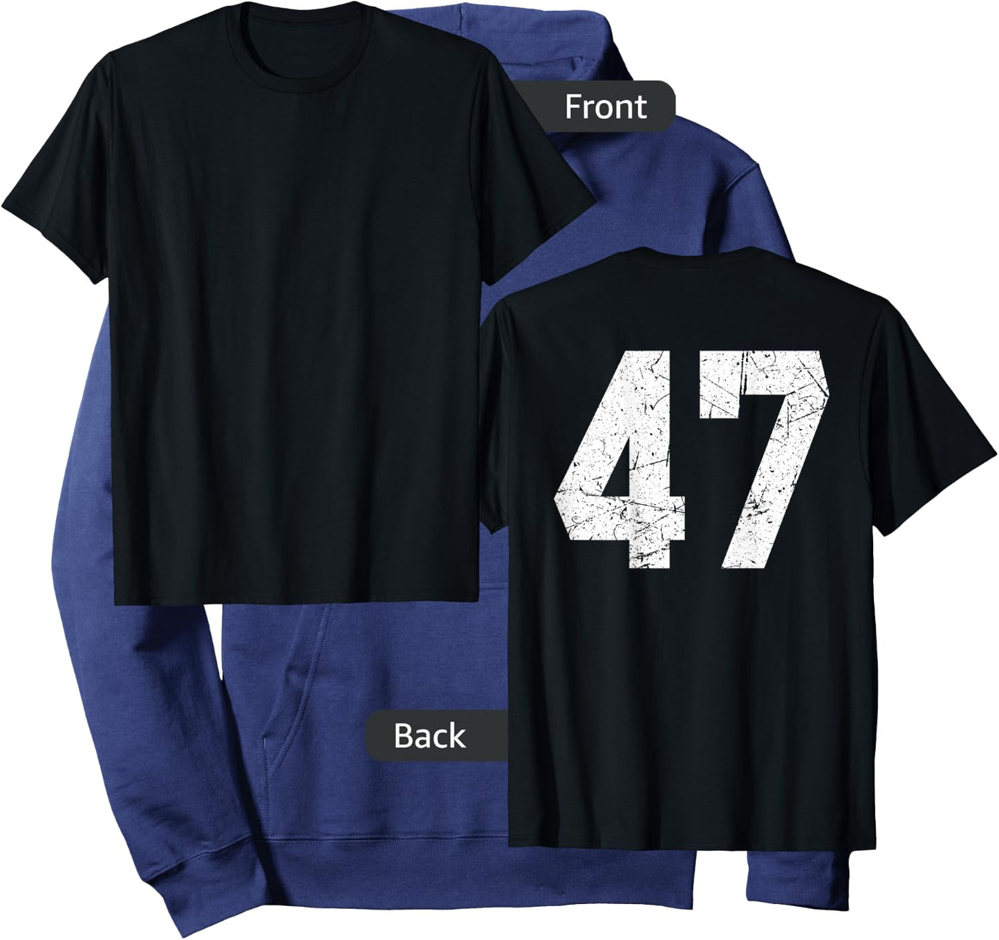 #47 Jersey Uniform Varsity Sports Number, 47th Birthday Hoodie - Hoodie | Navy