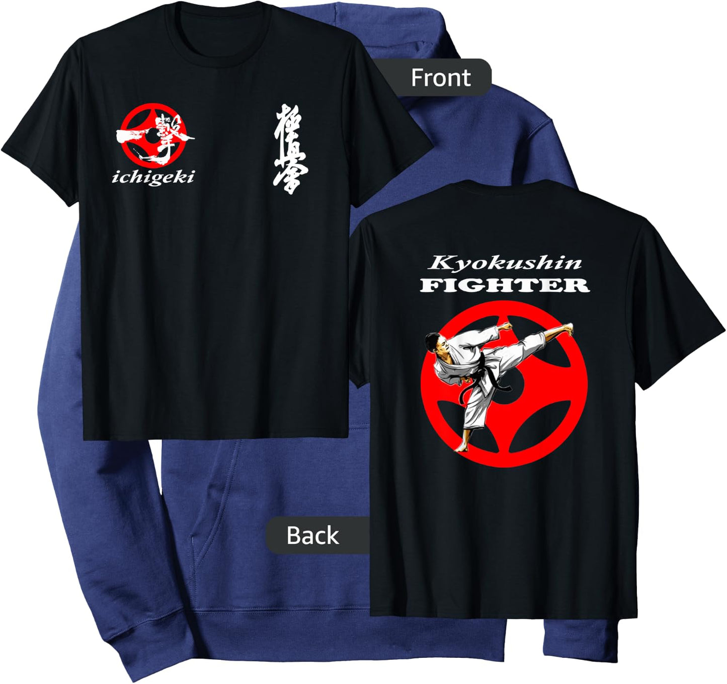 kyokushin karate kyokushinkai Oyama training sparring gym gi Hoodie - Hoodie | Navy