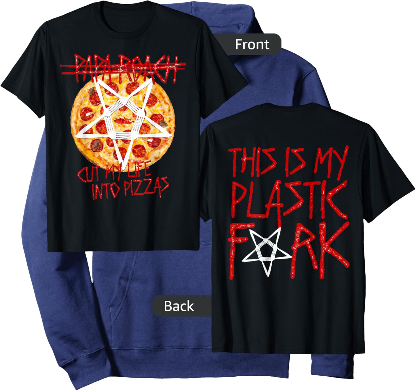 Papa Roach - Official Merchandise -Cut My Life Into Pizzas Hoodie - Hoodie | Navy