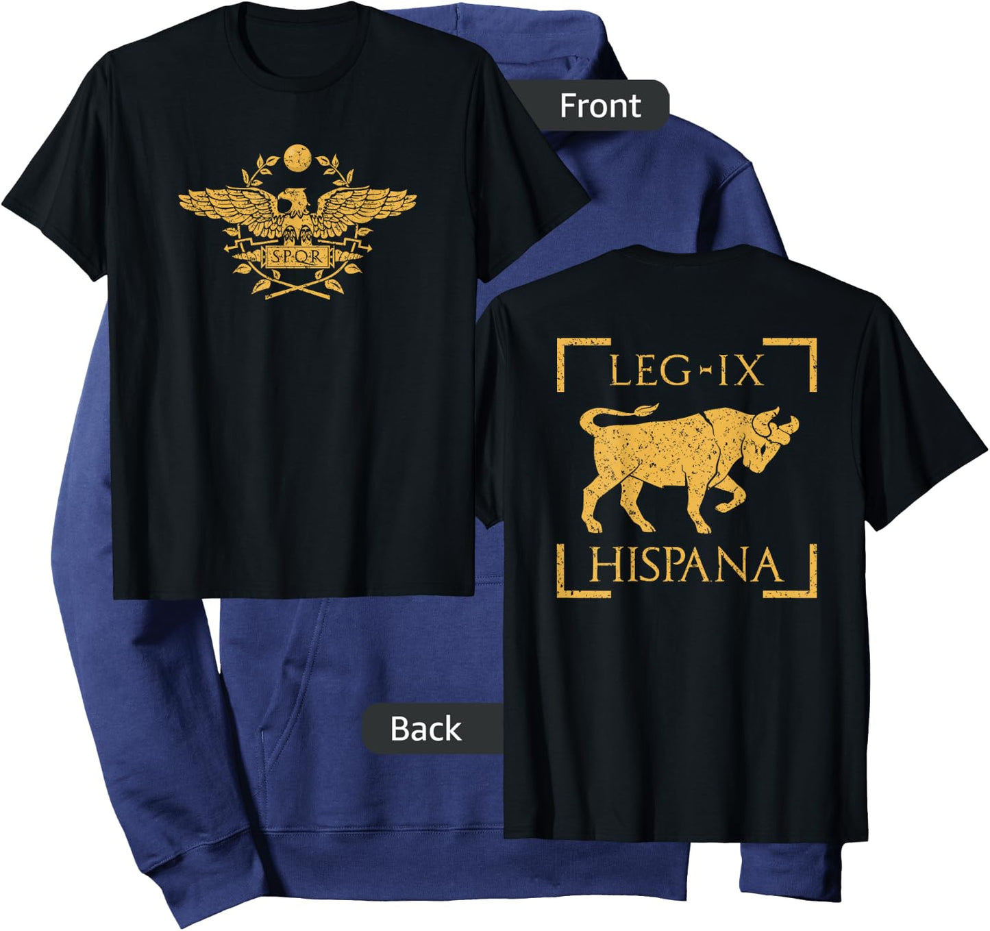 Legio IX Hispana Taurus Emblem Roman Legion Back Print Hoodie - Hoodie | Navy