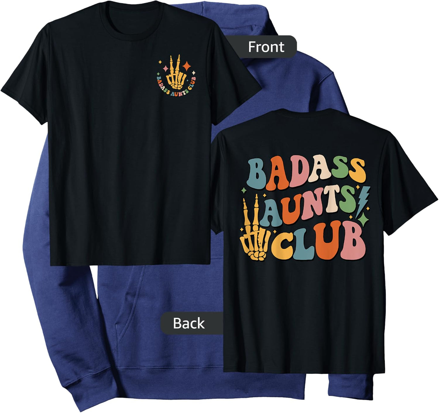 Badass Aunts Club, Best Aunt Ever, Cool Aunt Club (Two Side) Hoodie - Hoodie | Navy