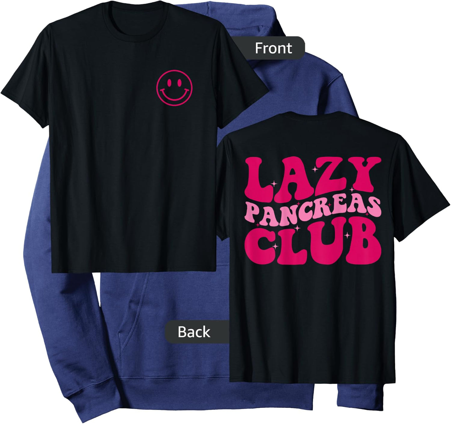 Lazy Pancreas Club Diabetes Awareness Groovy Apparel Hoodie - Hoodie | Navy