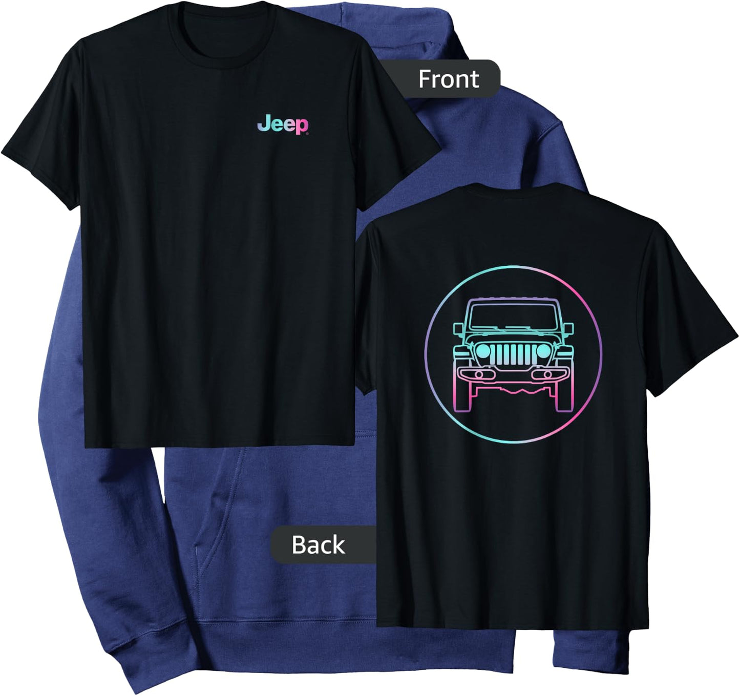 Jeep Rainbow Badge - Officially Licensed Hoodie - Hoodie | Navy