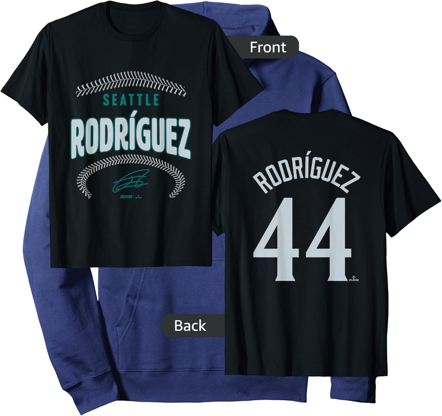 Julio Rodríguez Seattle Baseball Name & Number (Front&Back) Hoodie - Hoodie | Navy