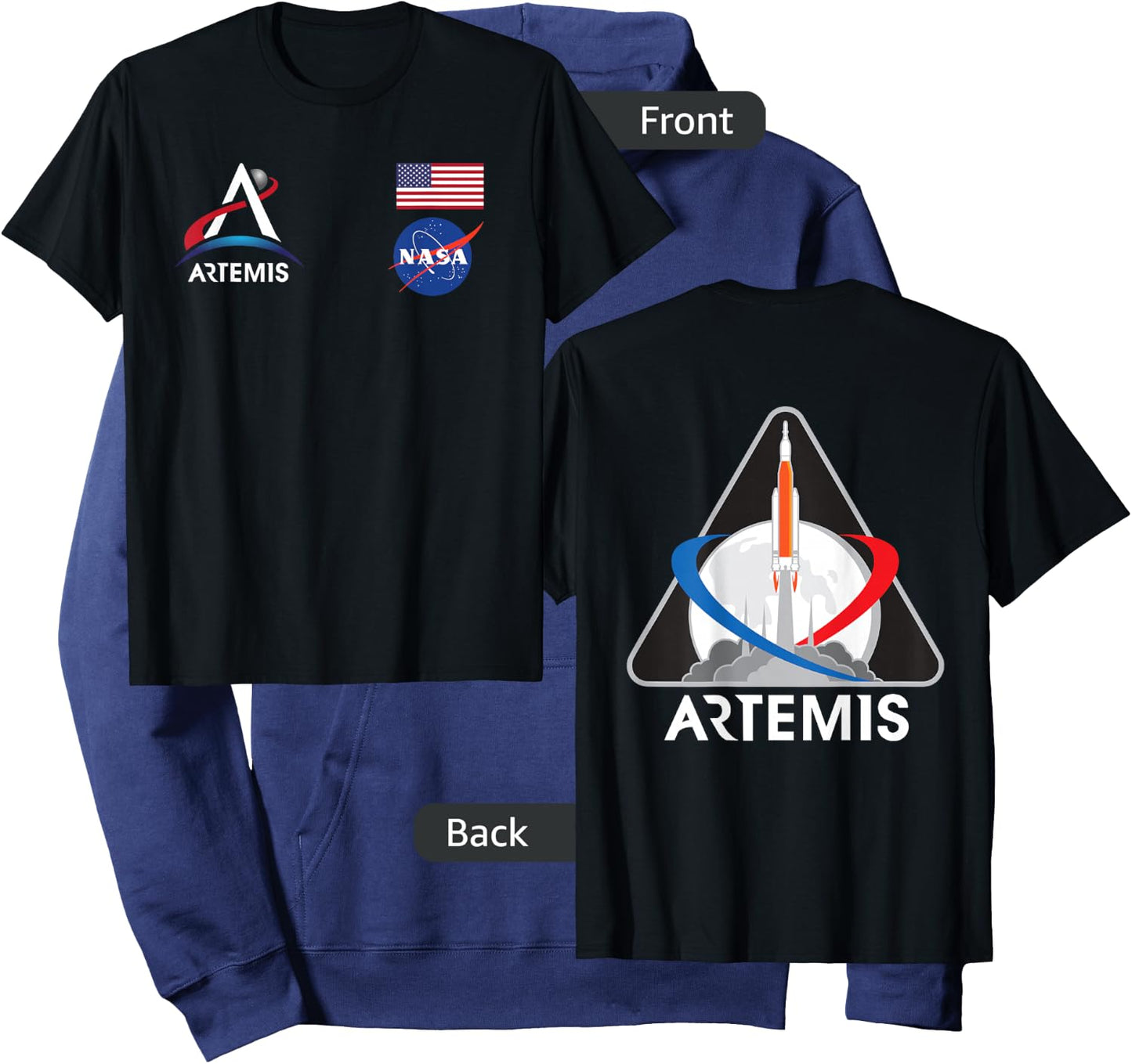 NASA Artemis Mission 1 Moon To Mars Hoodie - Hoodie | Navy