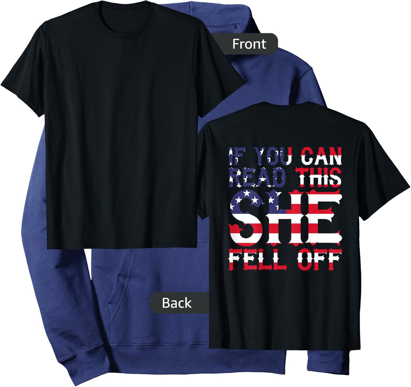 If You Can Read This She Fell Off Funny Motorcycle Hoodie - Hoodie | Navy
