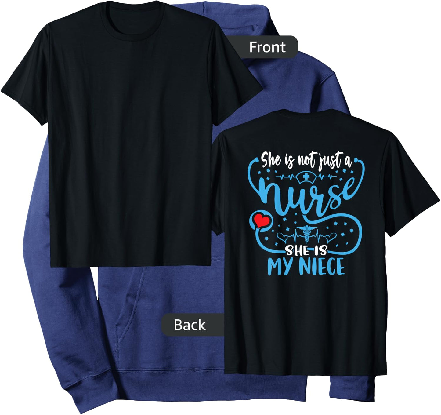 My Niece Is A Nurse Proud Nurse's Aunt Uncle RN LPN Family Hoodie - Hoodie | Navy