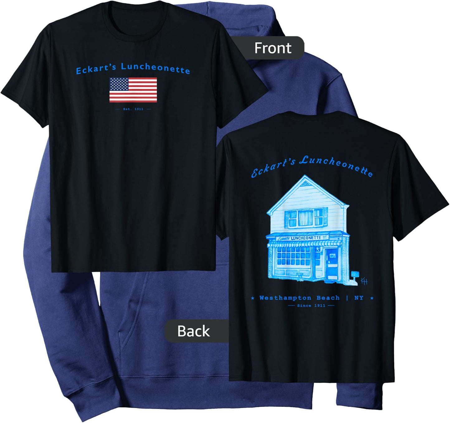 Eckart's Luncheonette Westhampton Beach Hoodie - Hoodie | Navy