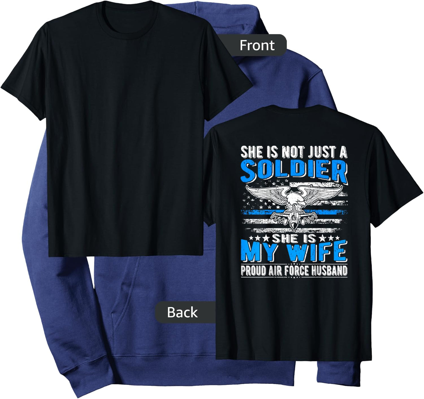 My Wife Is A Soldier Hero - Proud Air Force Husband Gifts Hoodie - Hoodie | Navy