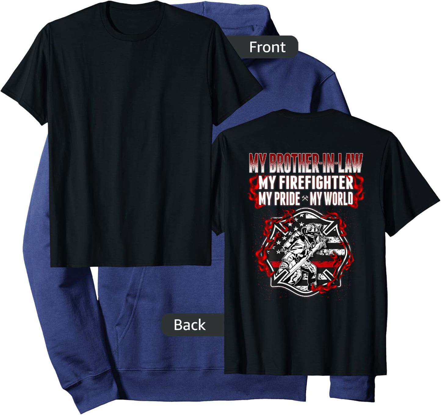 My Brother-In-Law Is A Firefighter Proud Fire Sibling-In-Law Hoodie - Hoodie | Navy