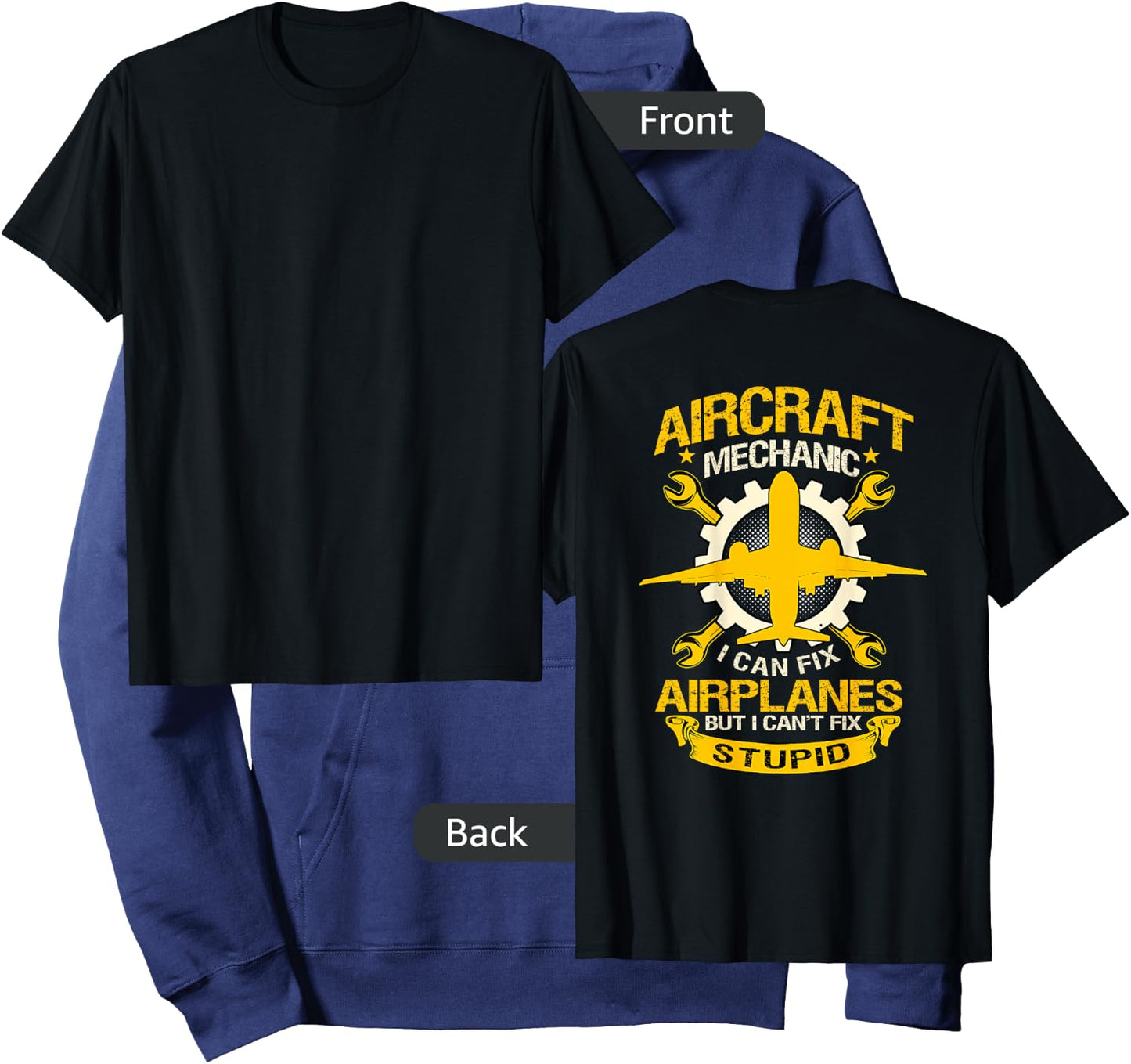 Airplane Mechanic Gift Design On Back Of Clothing Hoodie - Hoodie | Navy