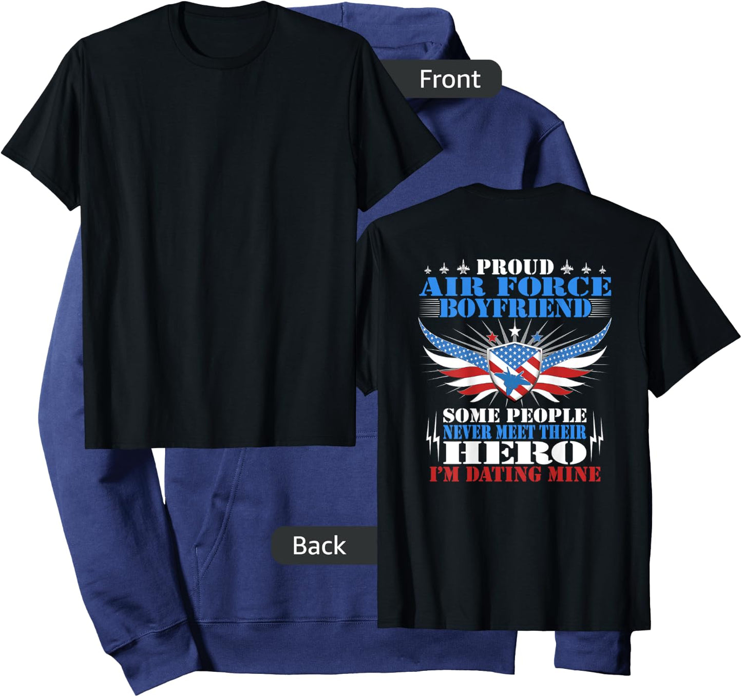 Some Never Meet Their Hero - Proud Air Force Boyfriend Gift Hoodie - Hoodie | Navy