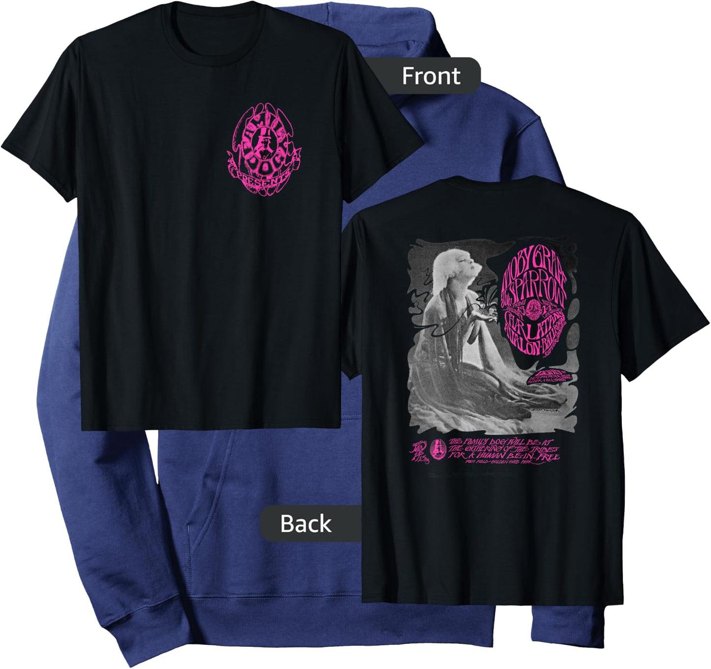 The Family Dog Moby Grape Pink Logo Hoodie - Hoodie | Navy