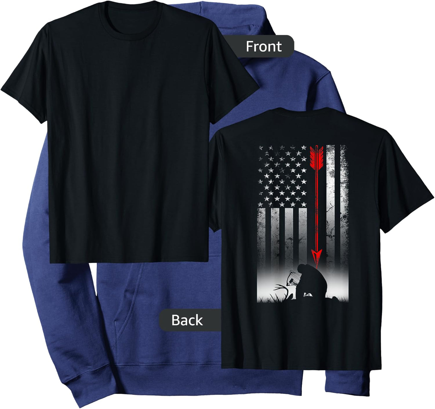 Bow Deer Hunting American Flag Gift Bow Hunting Hoodie - Hoodie | Navy
