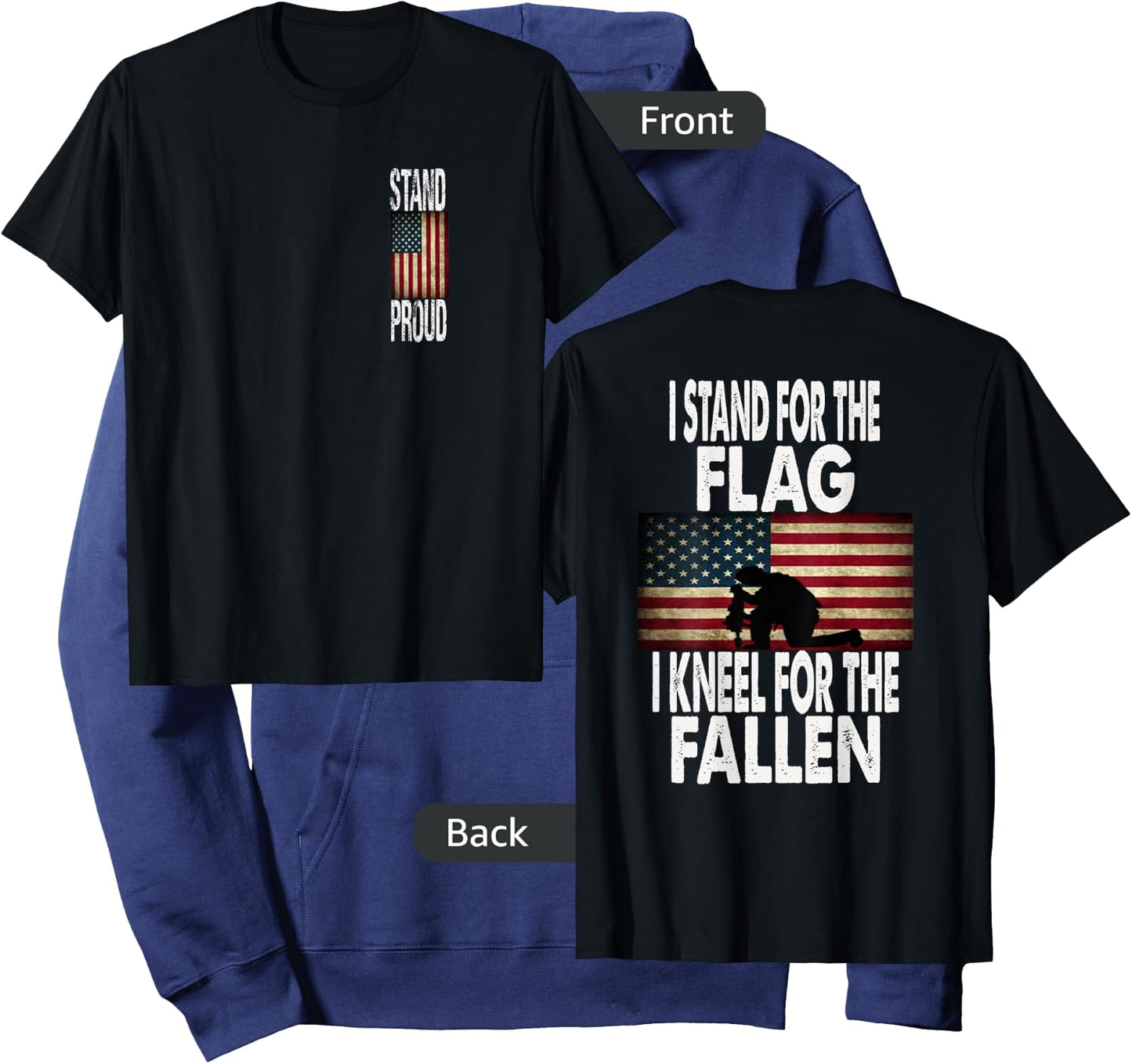 I Stand For The Flag I Kneel For The Fallen Hoodie - Hoodie | Navy