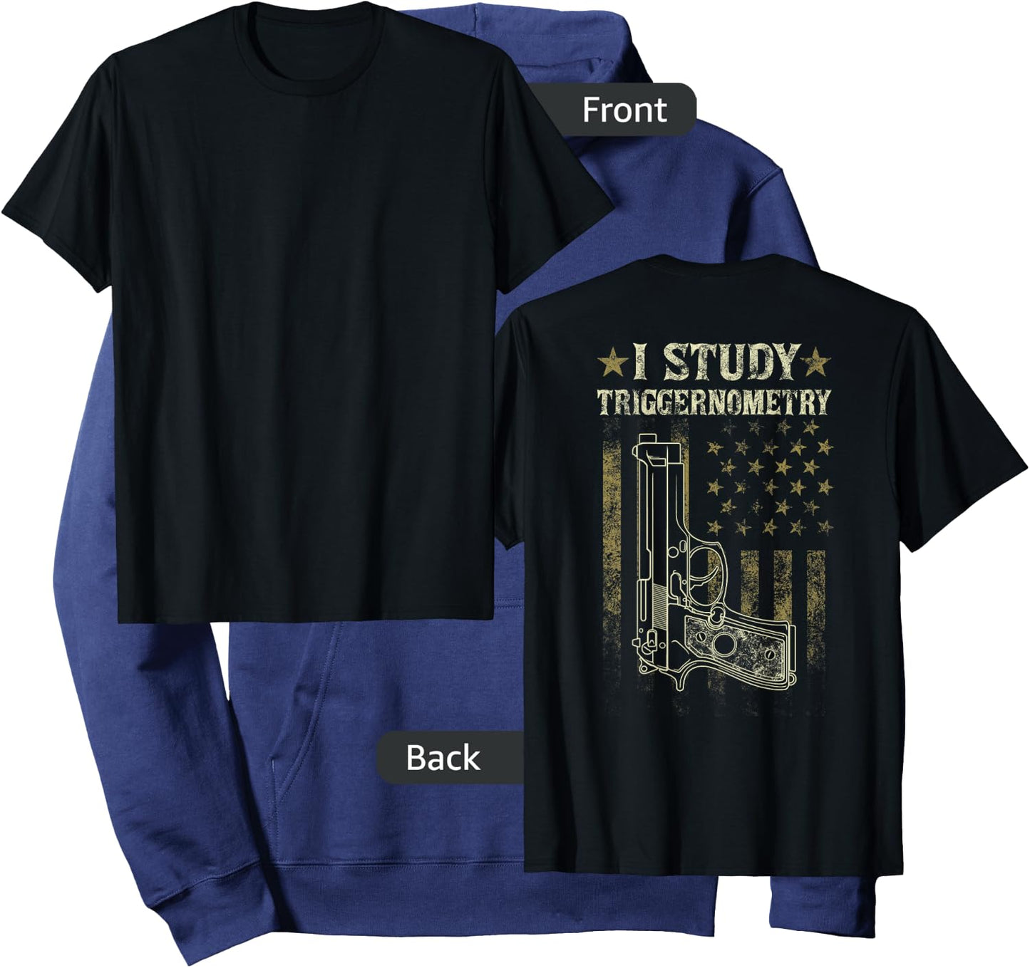 I Study Triggernometry Funny Pro Guns Trigonometry Math Gift Hoodie - Hoodie | Navy