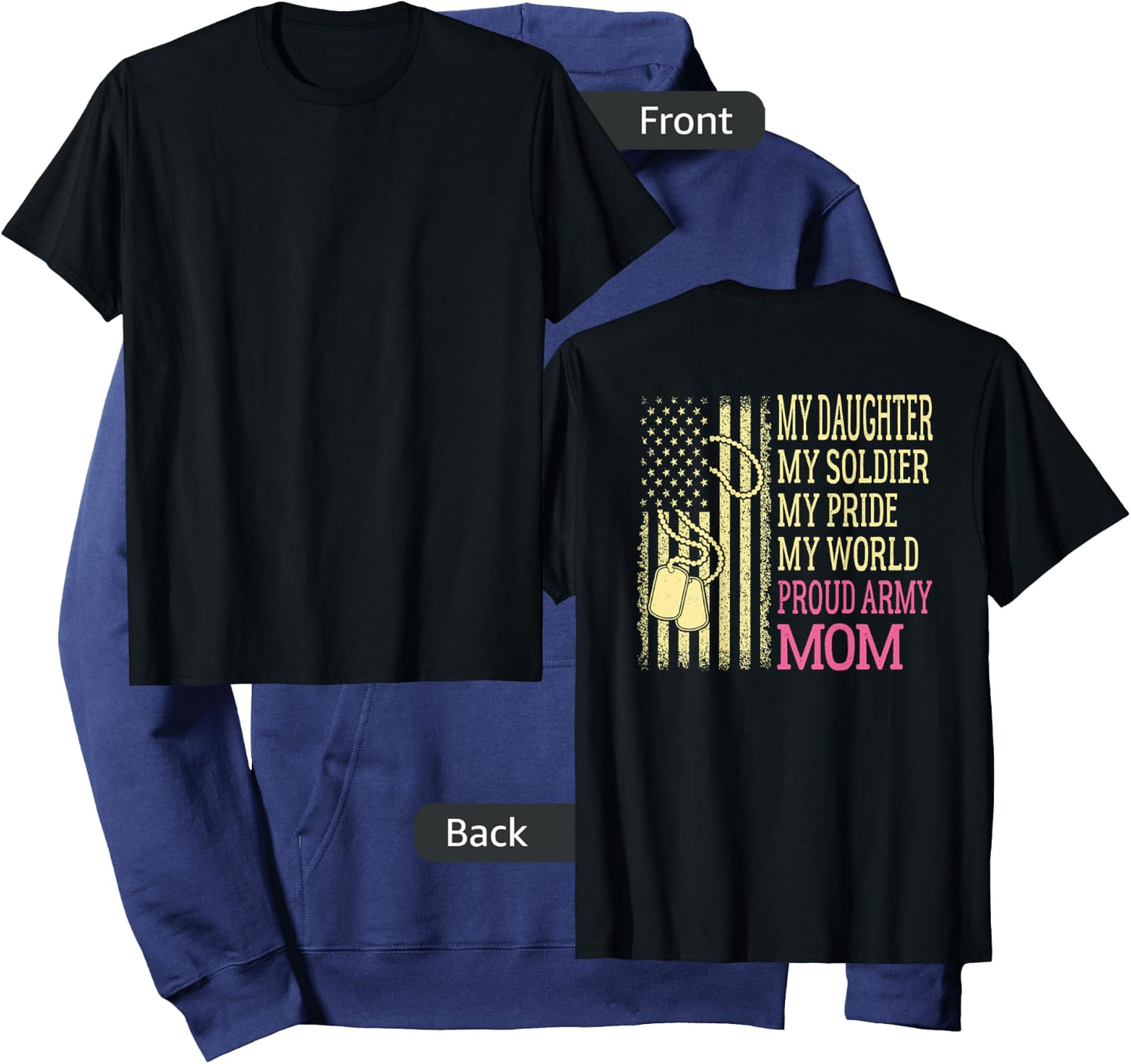 My Daughter My Soldier Proud Army Mom Pride Military Mother Hoodie - Hoodie | Navy