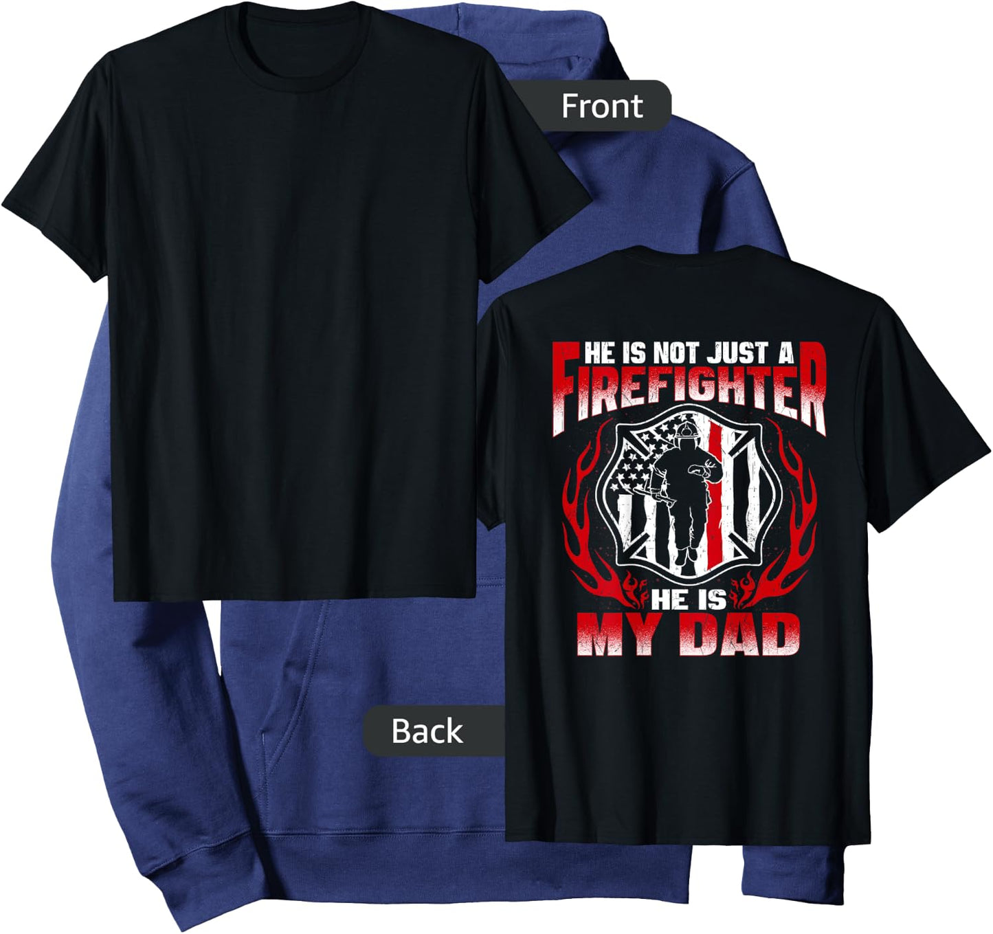 My Dad Is A Firefighter Hero Proud Fire Daughter Son Gifts Hoodie - Hoodie | Navy