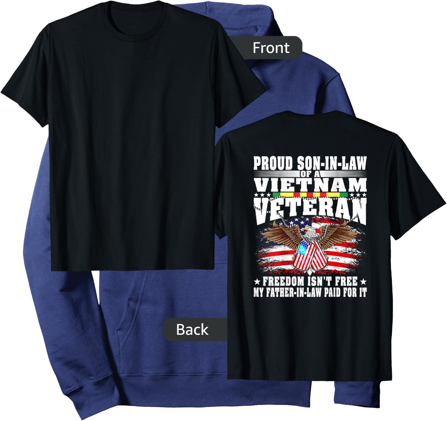 Proud Son-In-Law Of A Vietnam Veteran Military Vet's Family Hoodie - Hoodie | Navy