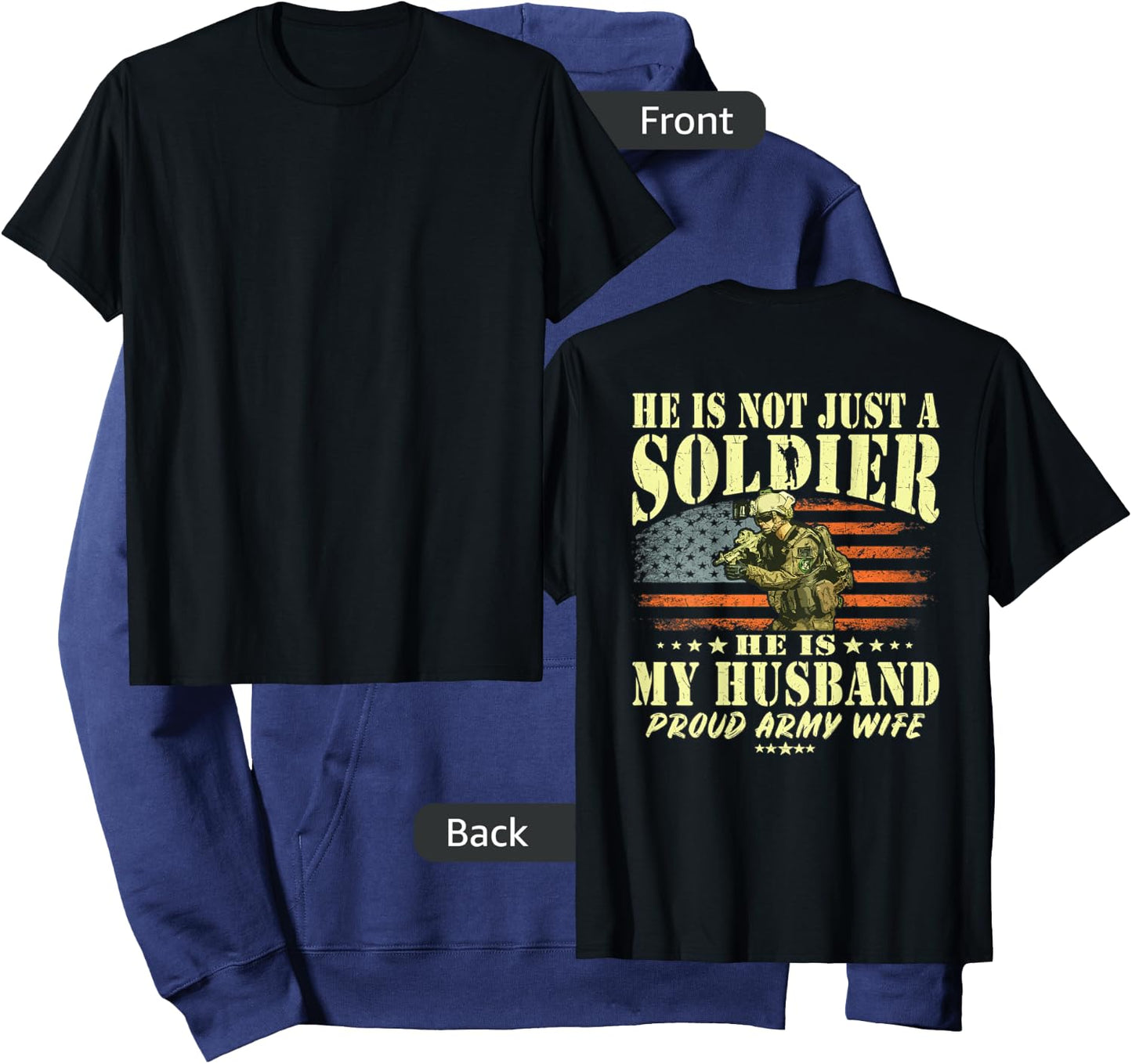 He Is Not Just A Soldier He Is My Husband - Proud Army Wife Hoodie - Hoodie | Navy