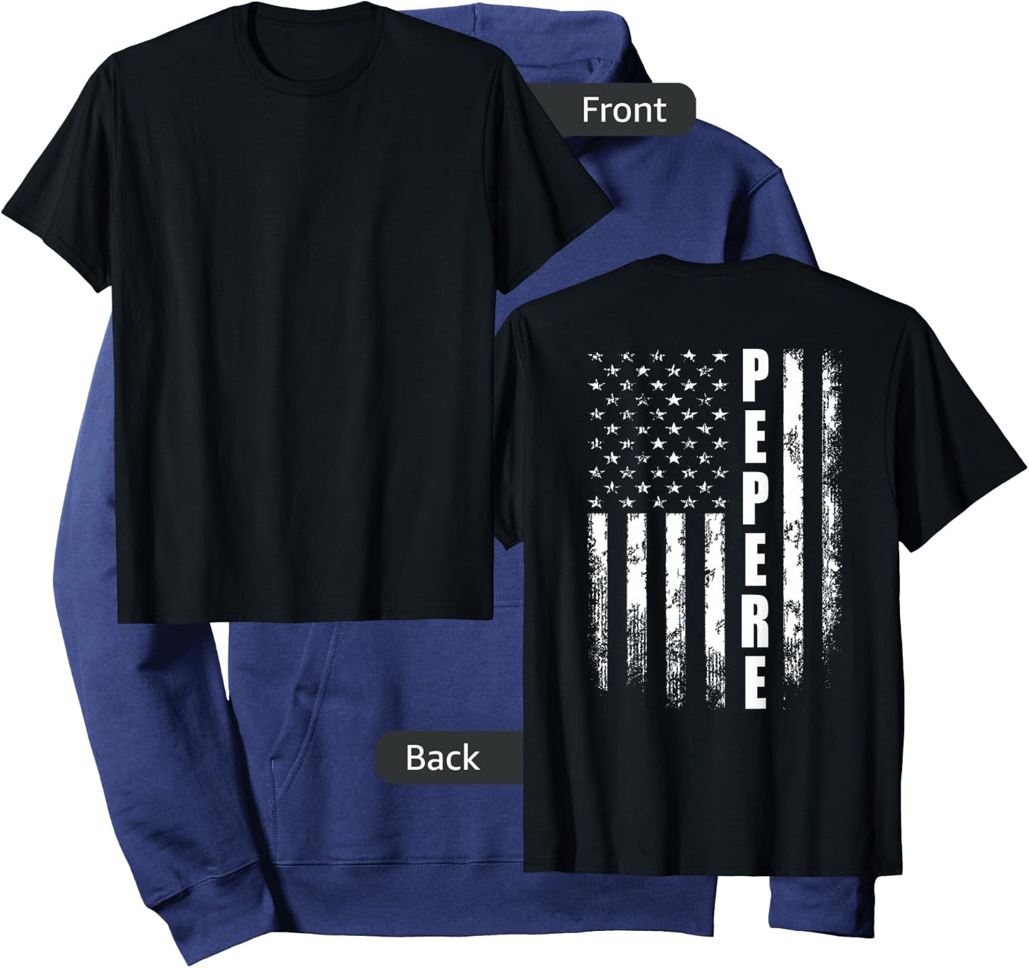 Pepere America Flag Christmas Father'day Hoodie - Hoodie | Navy