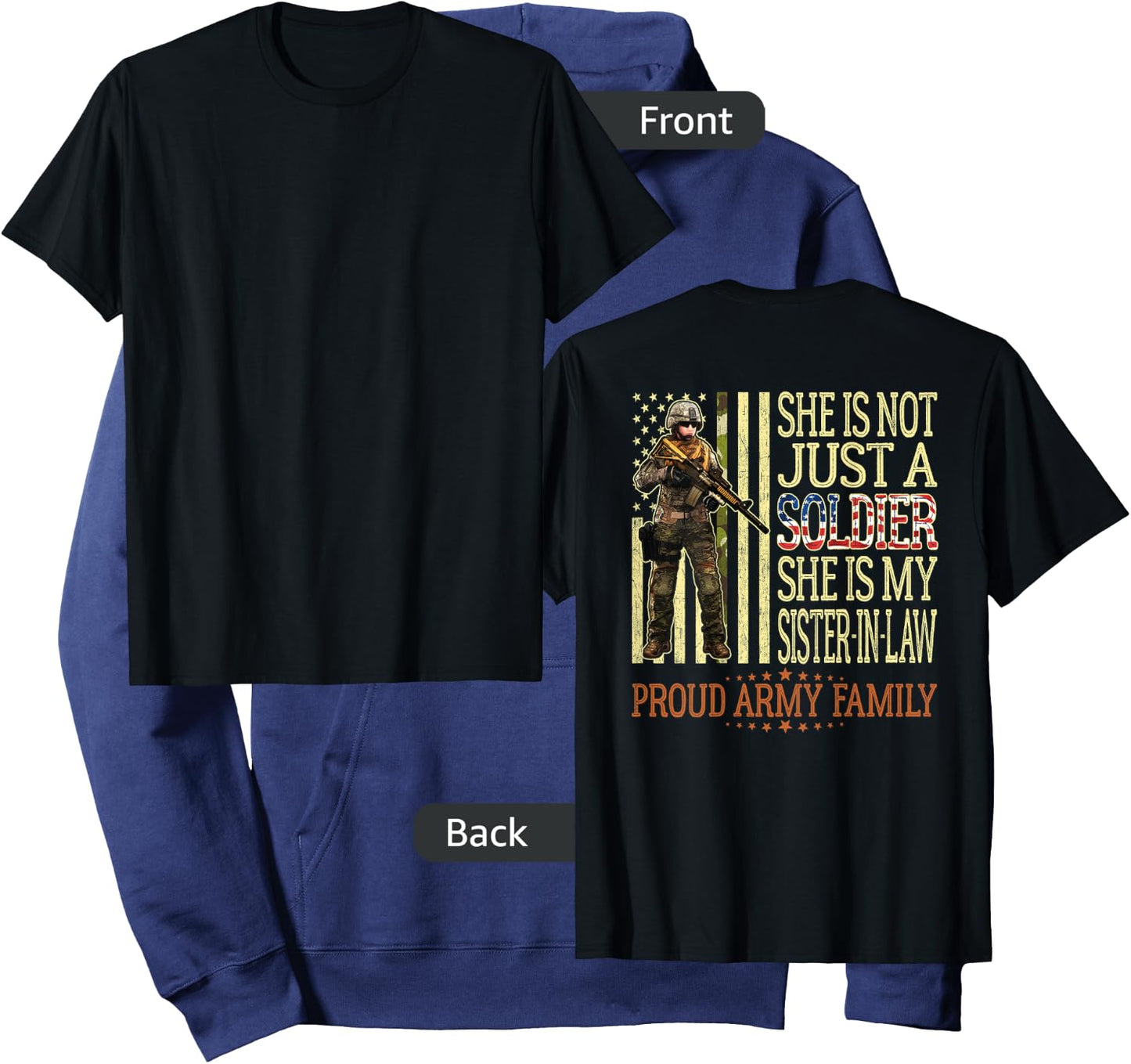 My Sister-In-Law Is A Soldier Proud Army Family Sister Gift Hoodie - Hoodie | Navy