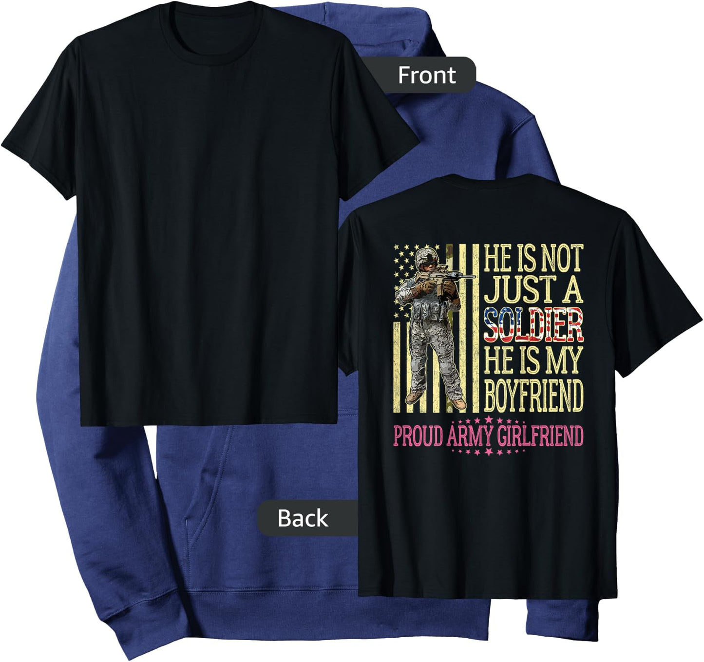My Boyfriend Is My Soldier Hero - Proud Army Girlfriend Gift Hoodie - Hoodie | Navy