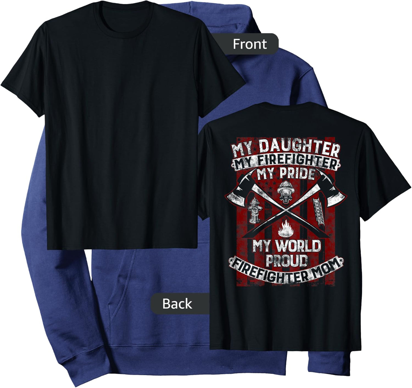 My Daughter My Firefighter Hero | Proud Firefighter Mother Hoodie - Hoodie | Navy