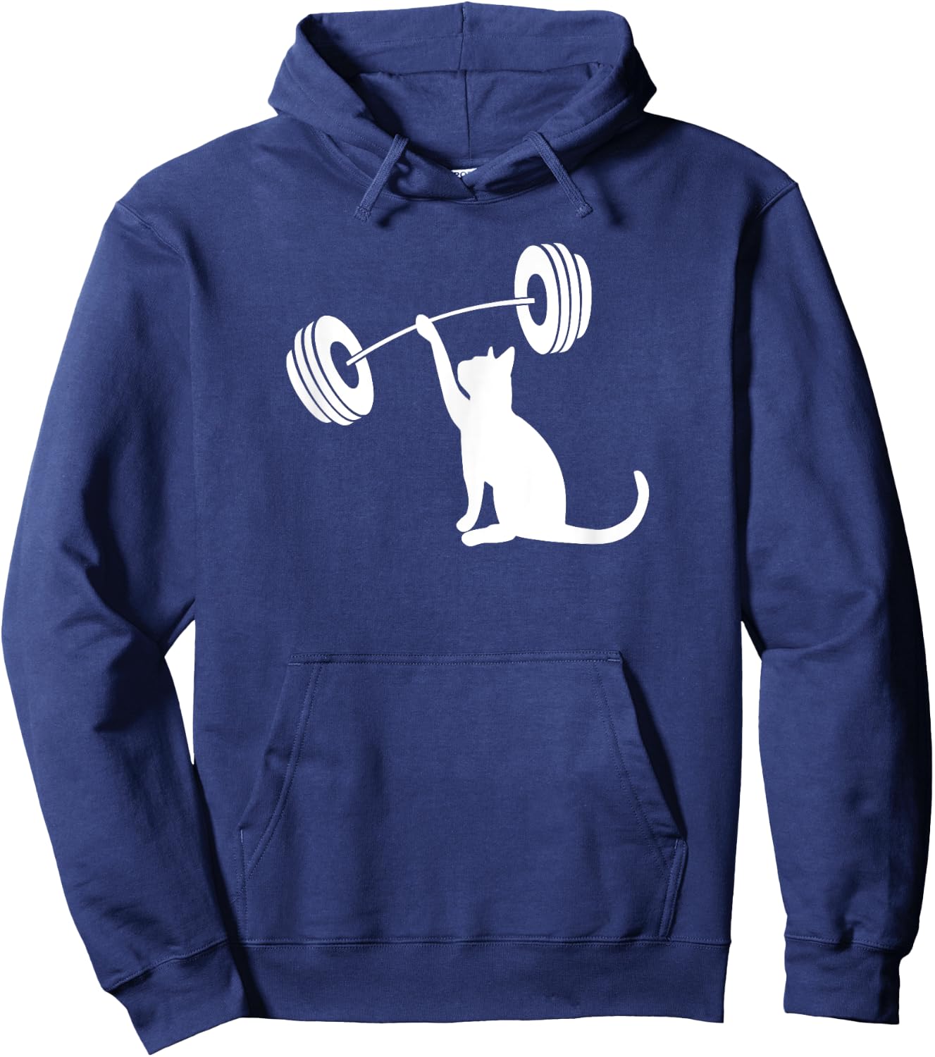 Funny Fitness Weight Strength Gym Cat Lifting Women Hoodie - Hoodie | Navy