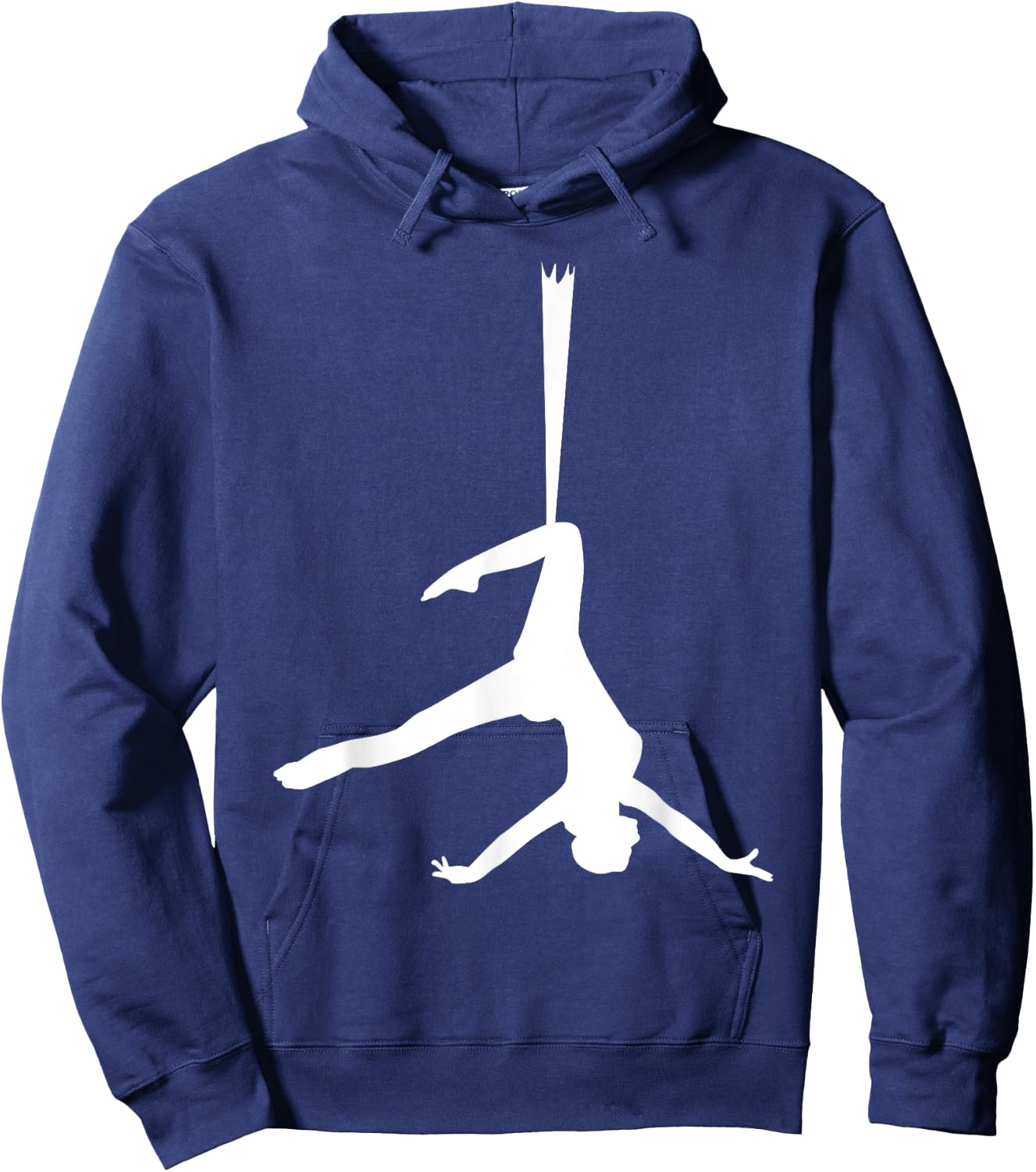 Silhouette Aerial Dance Ribbon Silk Dancer Yoga Dancing Fans Hoodie - Hoodie | Navy