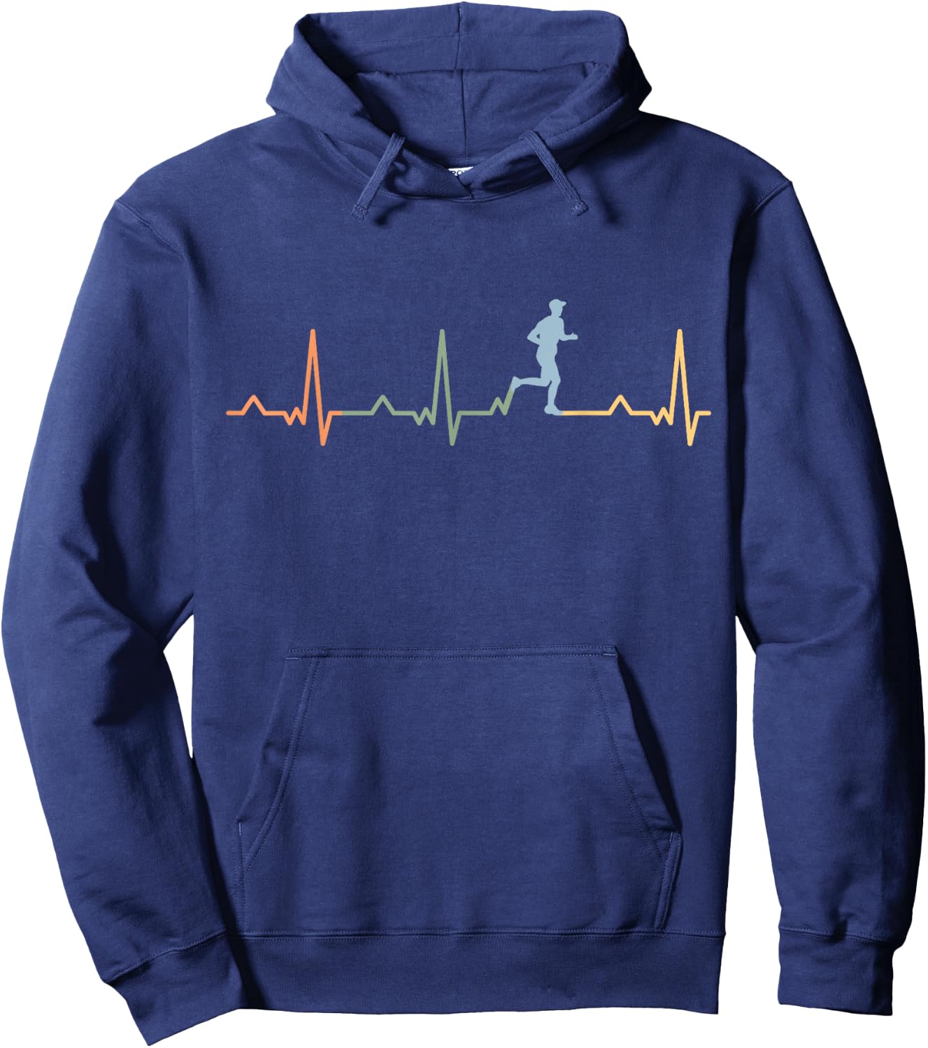 Marathon Jogging Running Heart Beat Running Sprint Hoodie - Hoodie | Navy