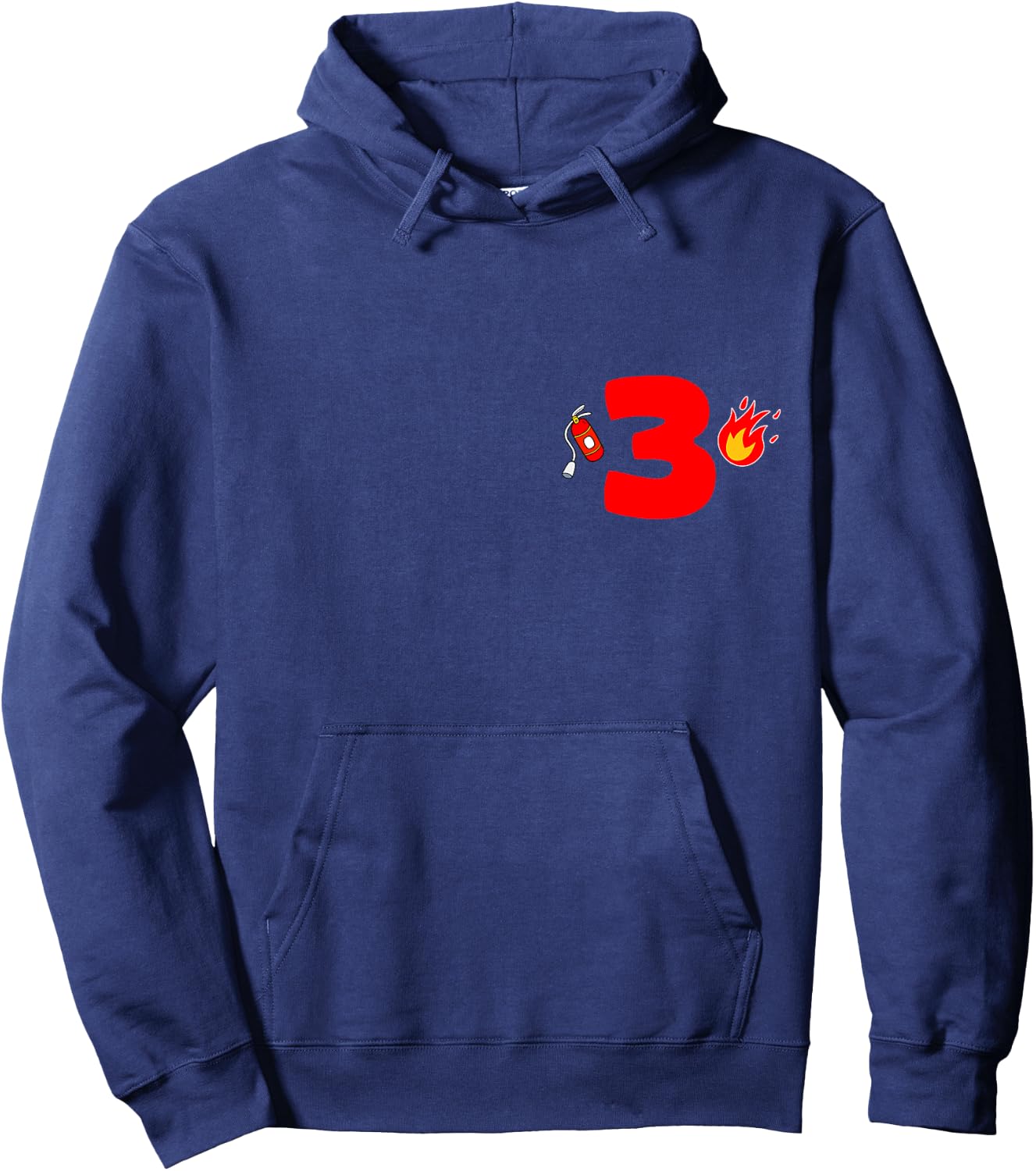 Kids Sound The Alarm I'm 3 Fire Truck 3rd Birthday boy party Hoodie - Hoodie | Navy