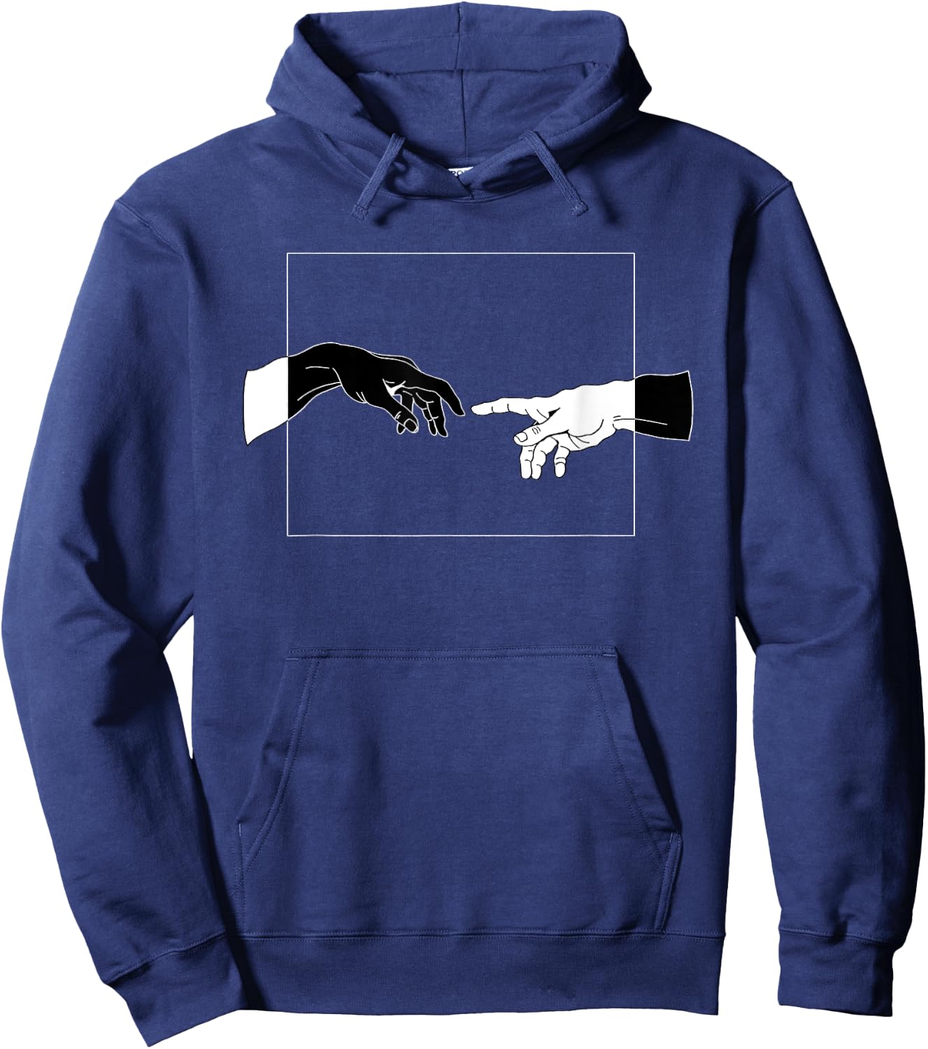 Light Touch Creation of Adam Hand of God Art Gift Hoodie - Hoodie | Navy